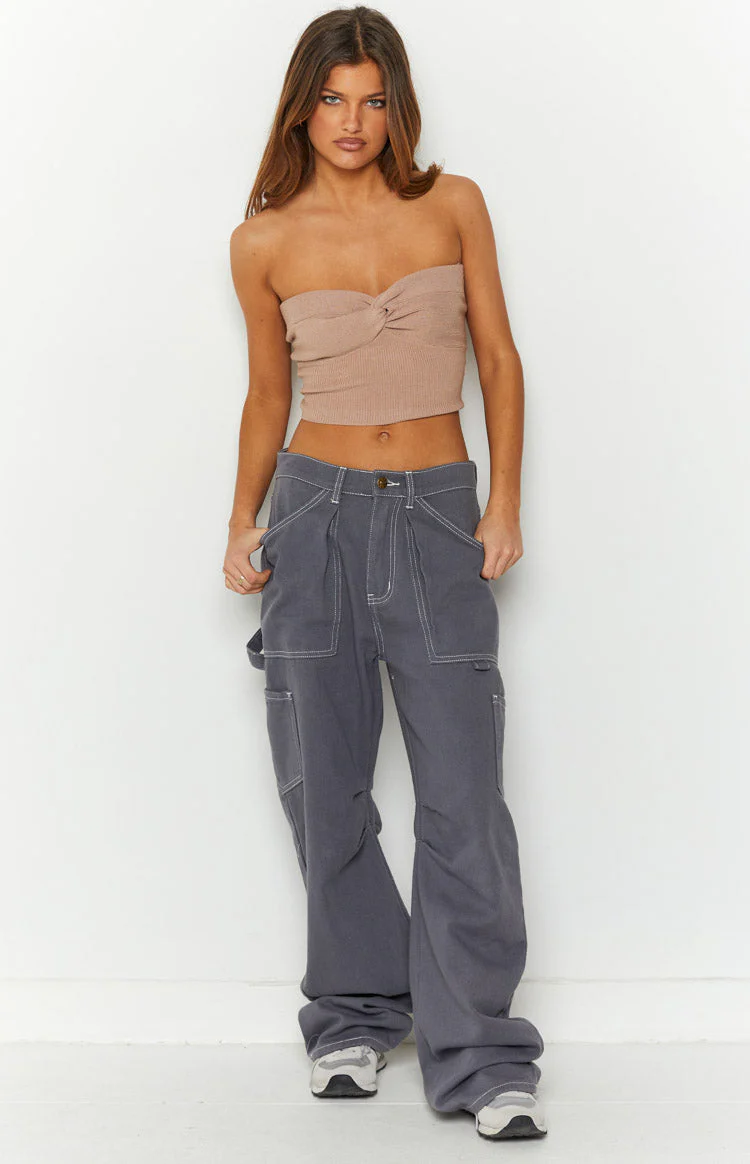 Jessica Latte Twist Front Bandeau Top