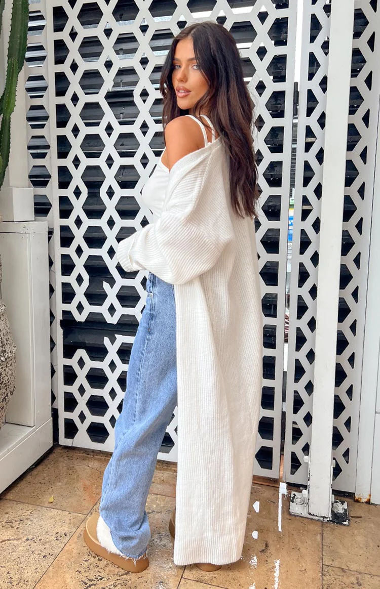 Landon Cream Longline Cardi
