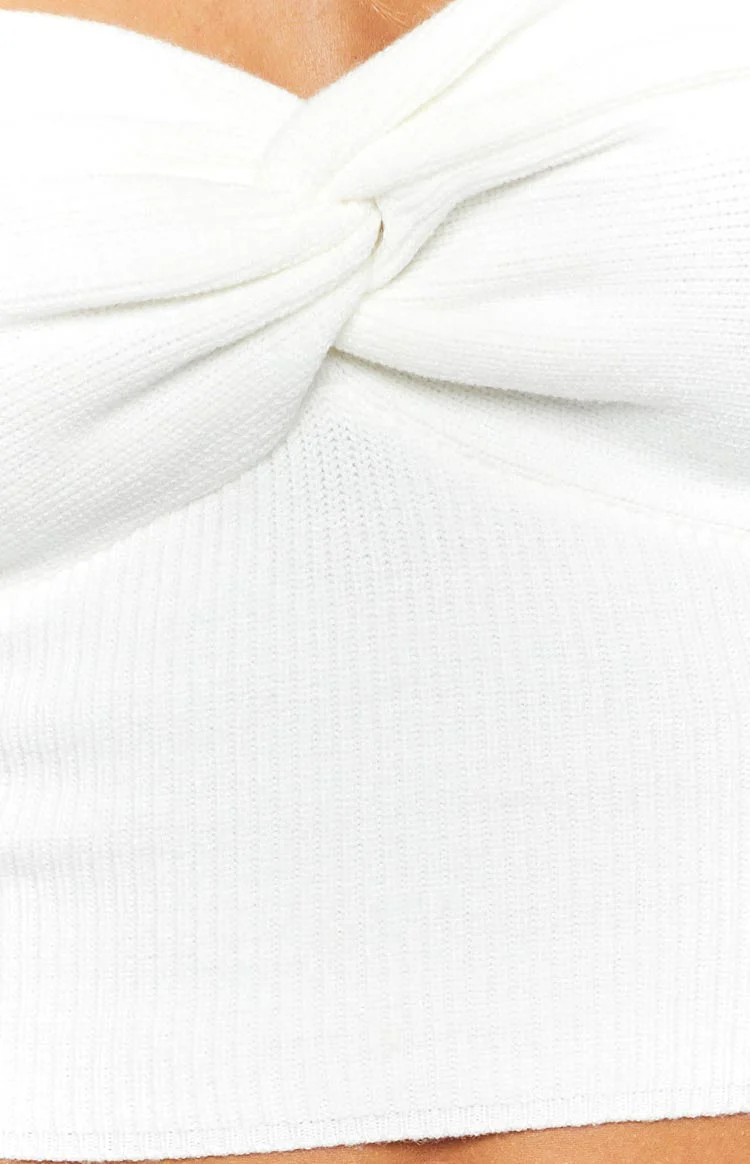 Jessica White Twist Front Bandeau Top