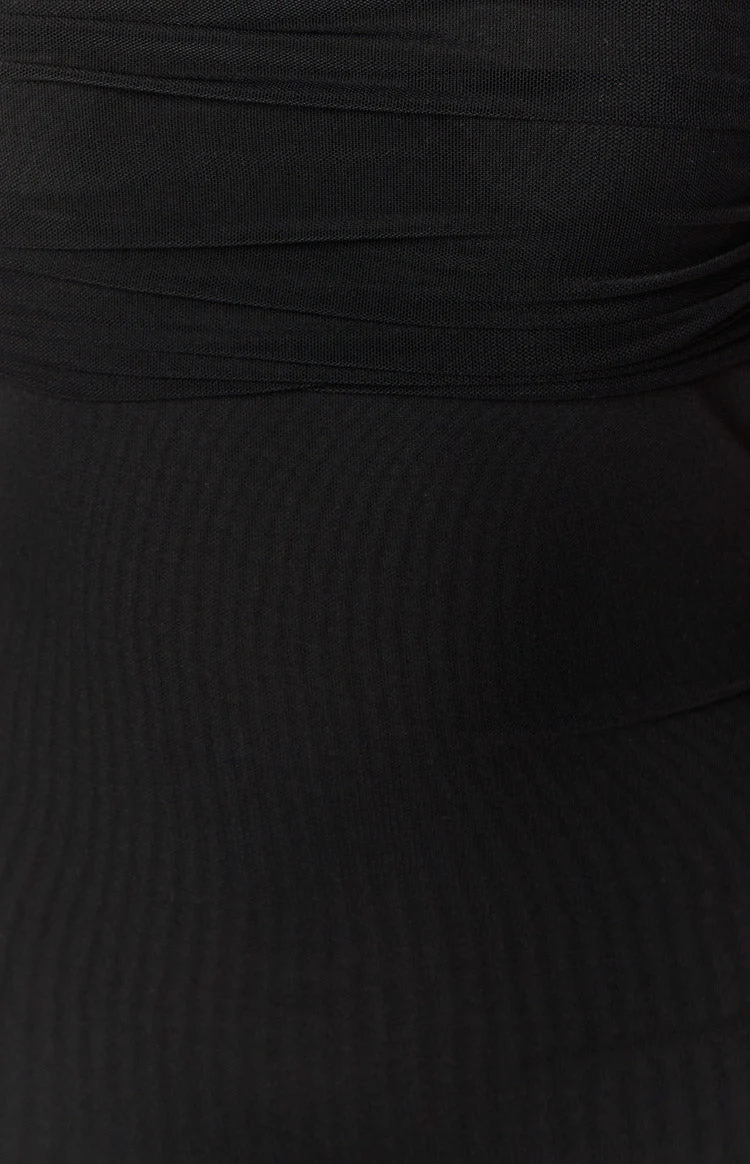 Sierra Black Mesh Mini Dress