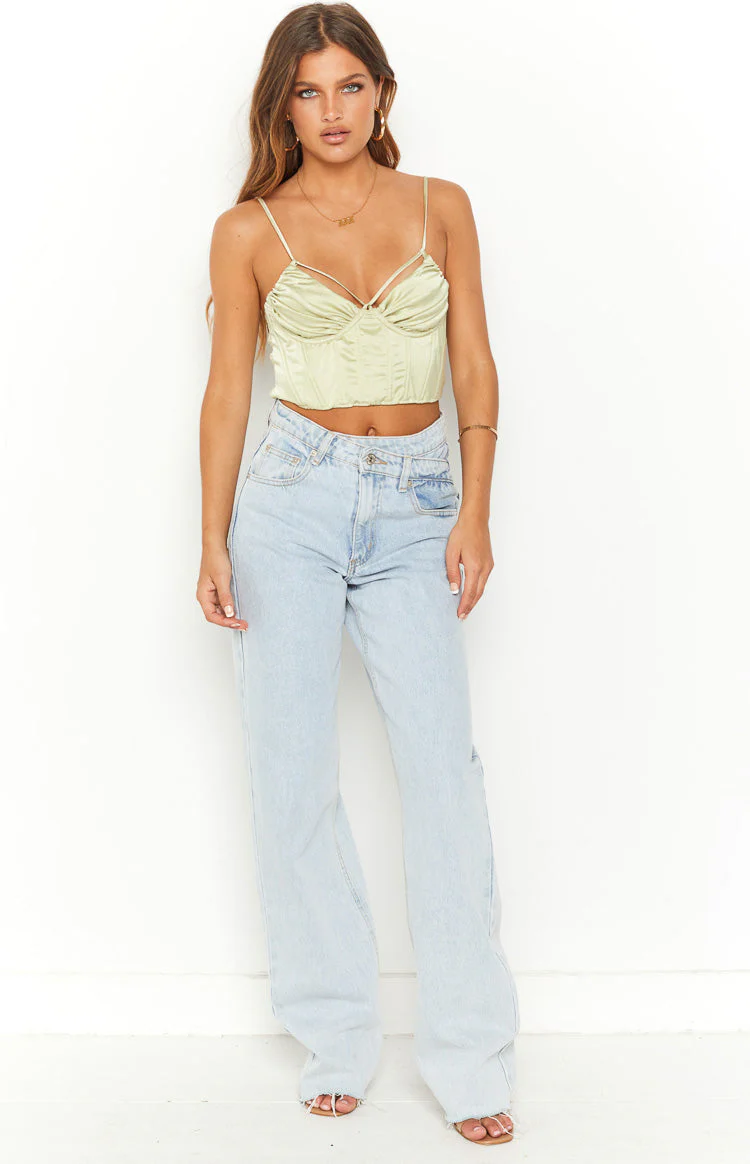 Jaid Green Corset Crop Top