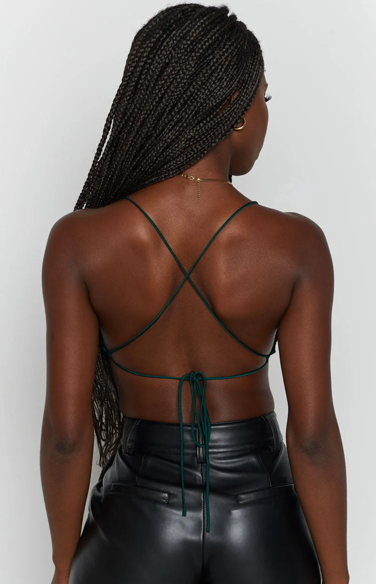 Lioness Born To Be Wild Crop Top Forest Green