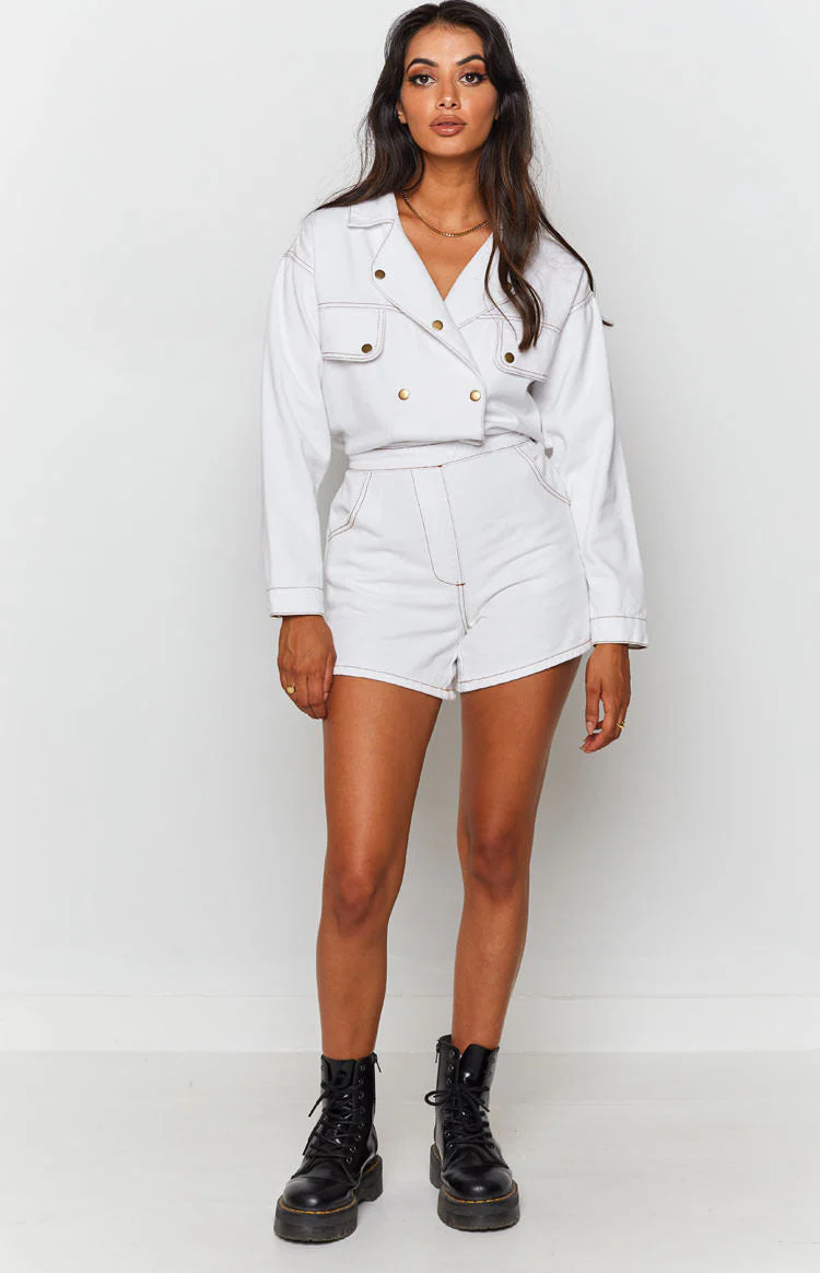Lizzo Denim Jumpsuit Cream