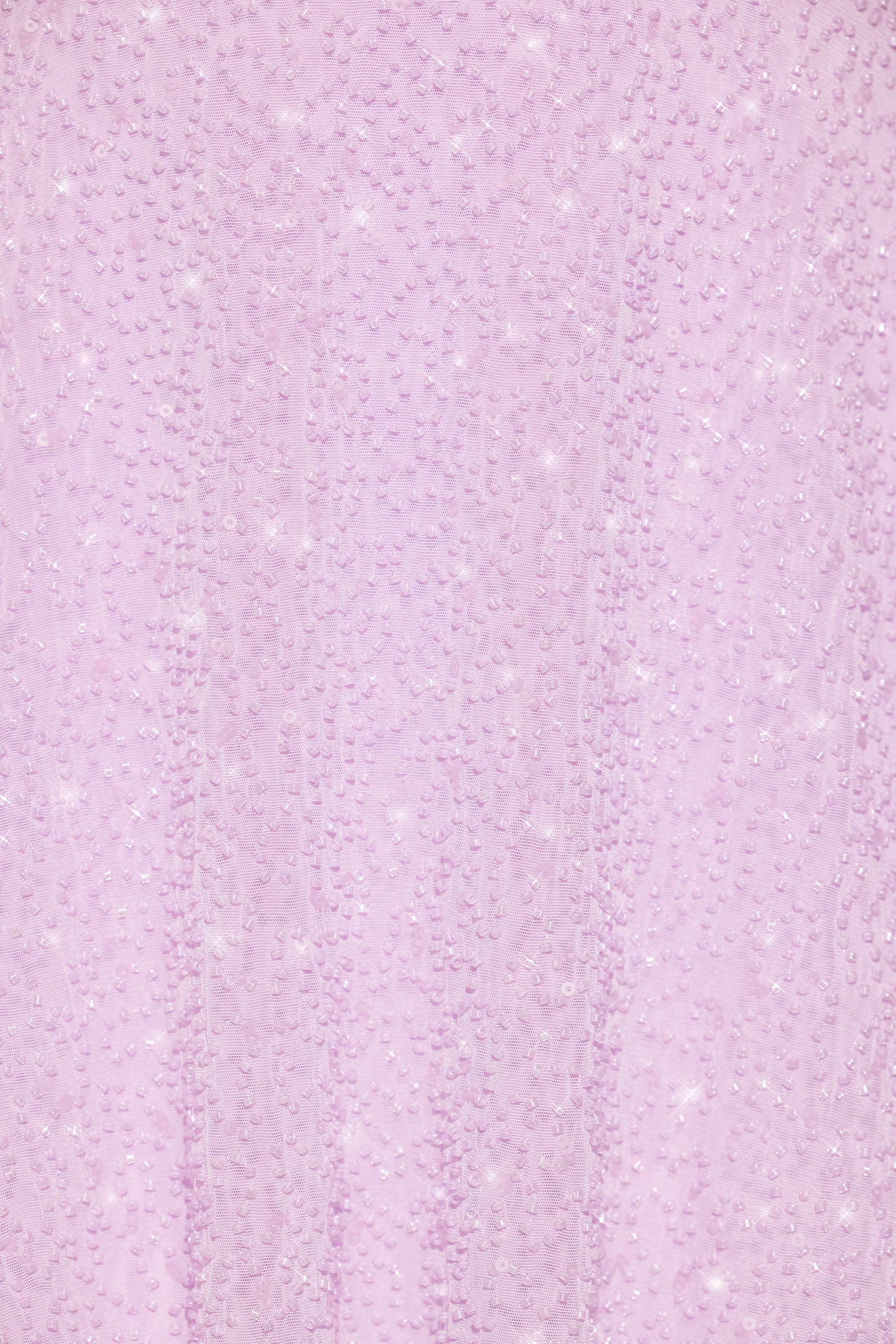 Embellished Multi Wear A-Line Mini Dress in Lilac