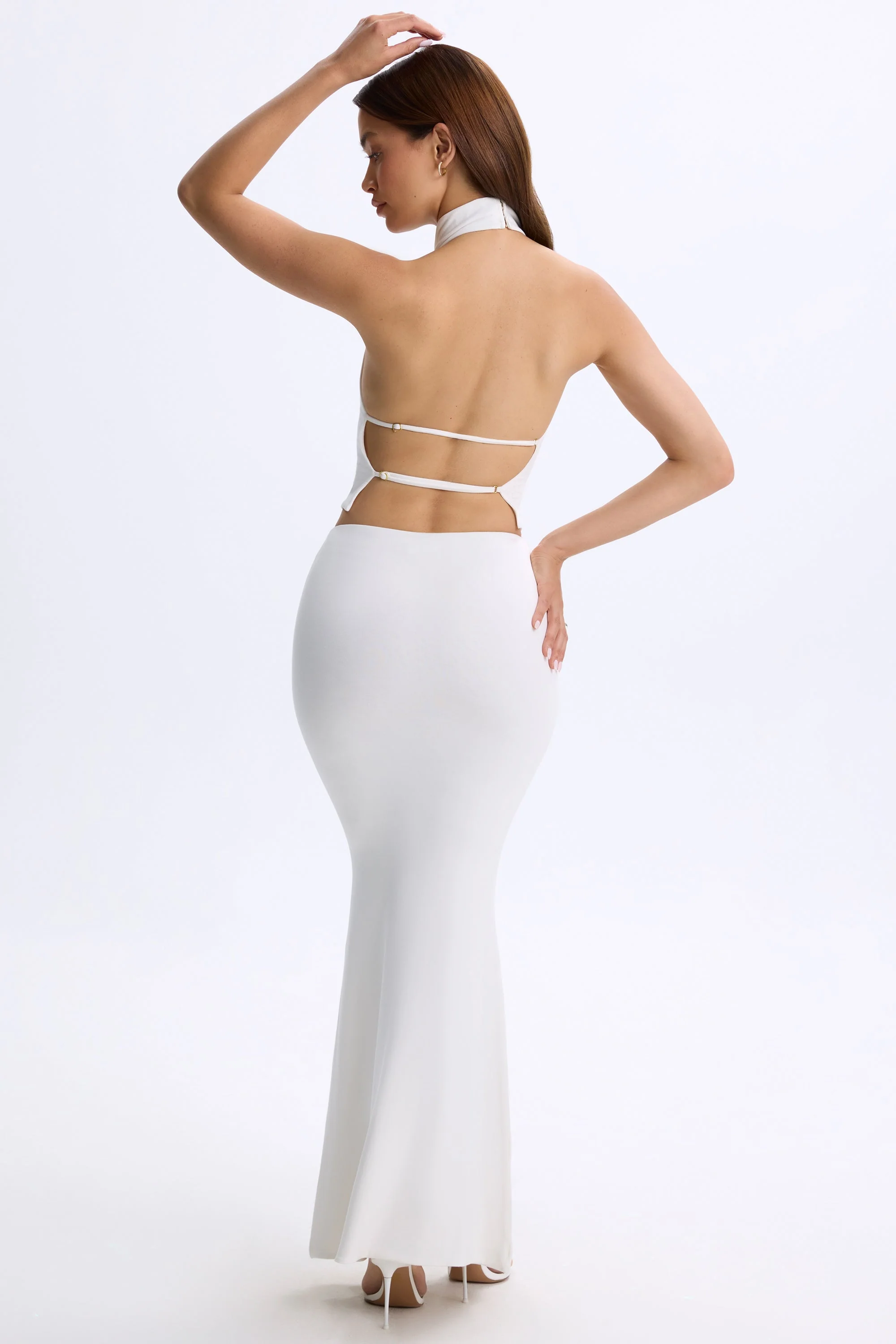 Low-Rise Maxi Skirt in White