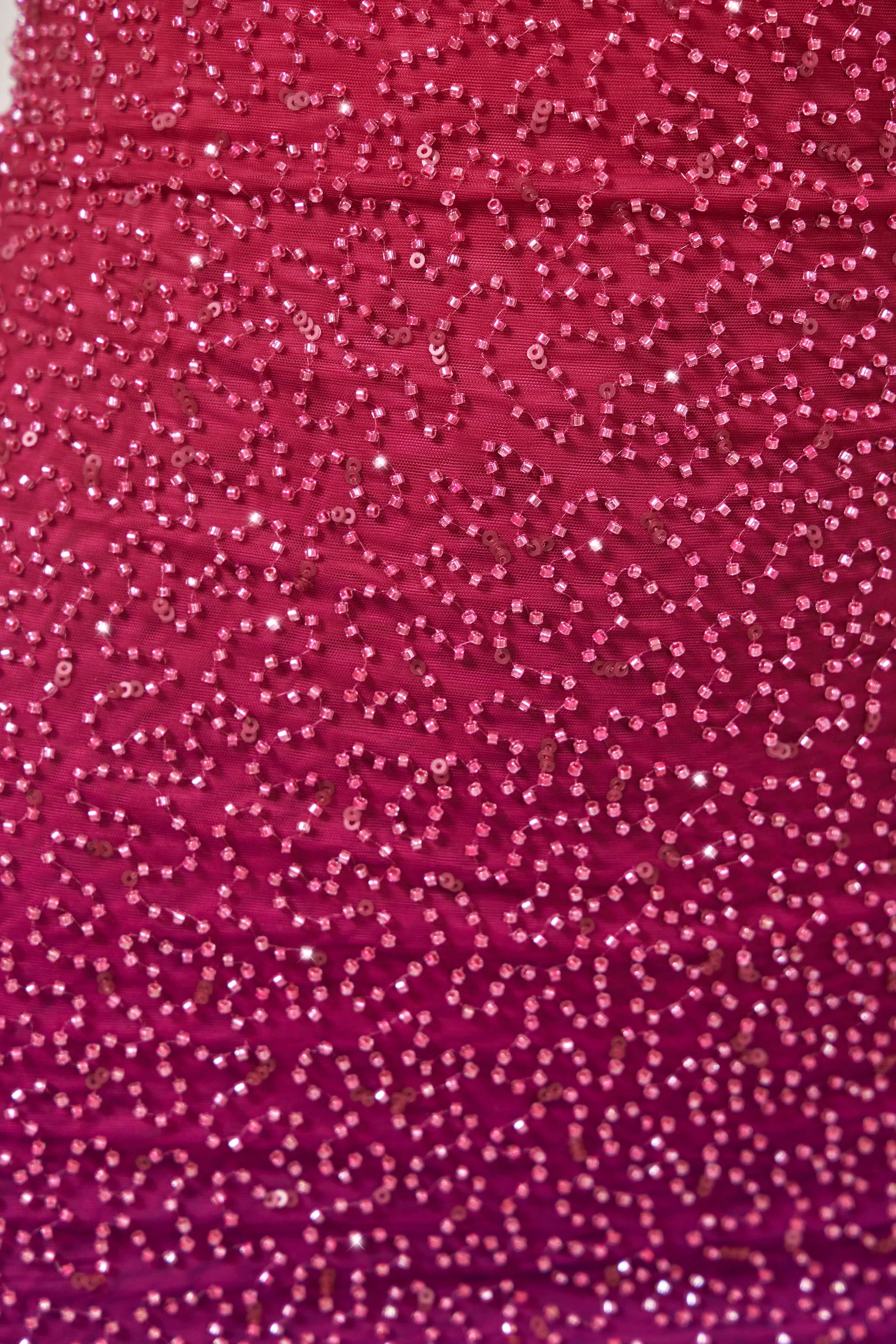 Embellished Strapless Mini Dress in Pink/Purple Ombré