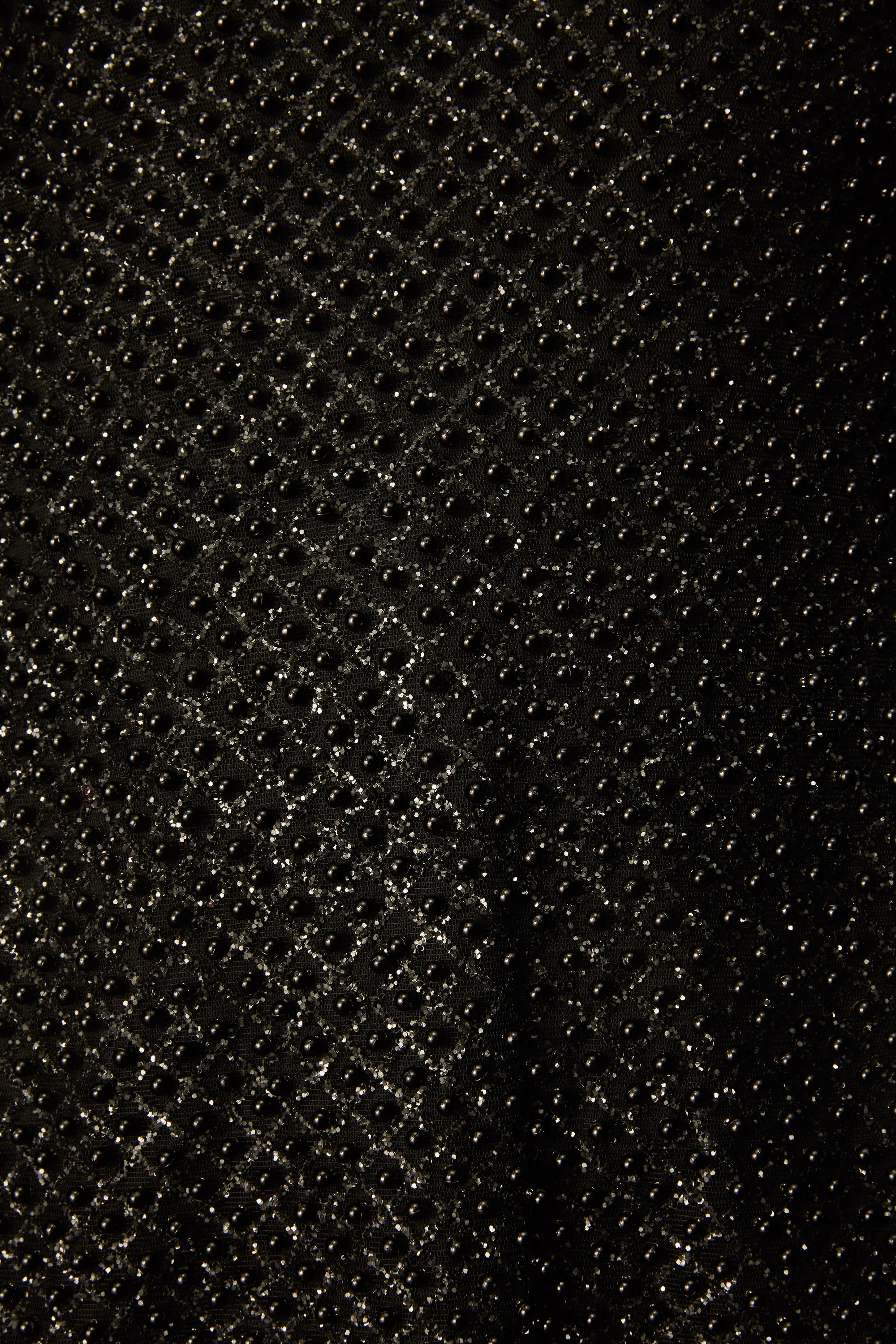 Flash Dance Racer Front Beaded Embellished Mini Dress in Black