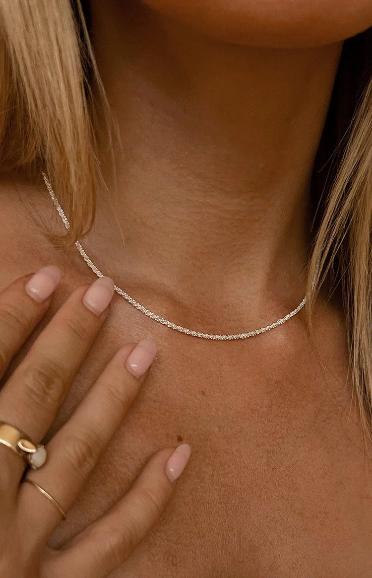 Saffron Silver Choker Necklace