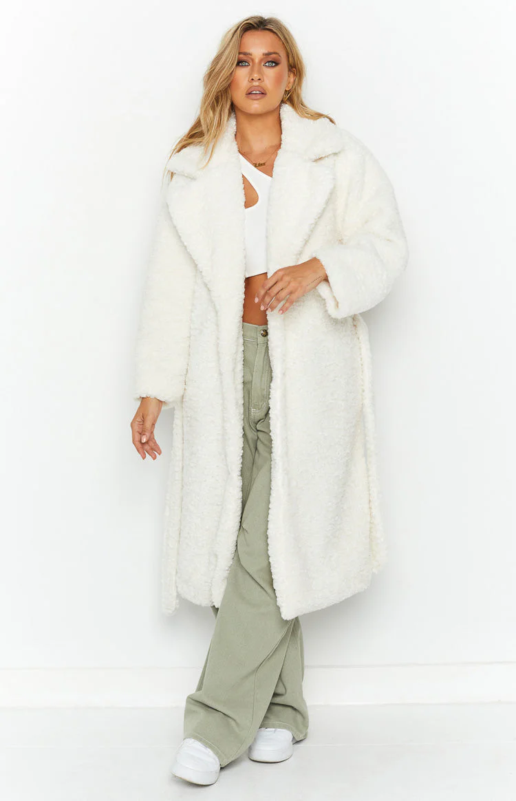 Harlen White Teddy Coat