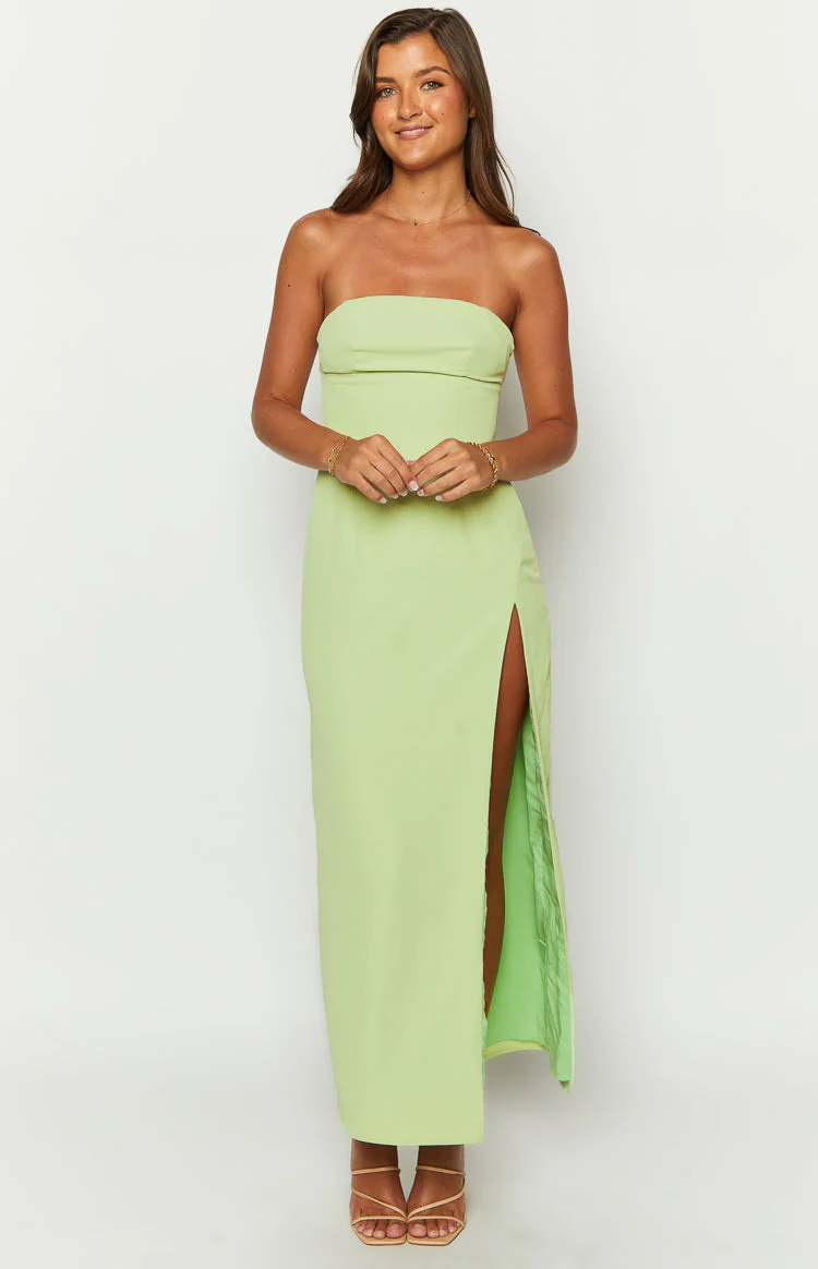 Lenora Green Strapless Maxi Dress