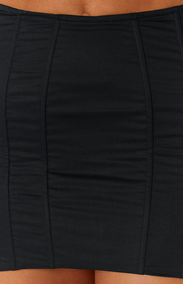 Lioness Venetian Black Corset Skirt