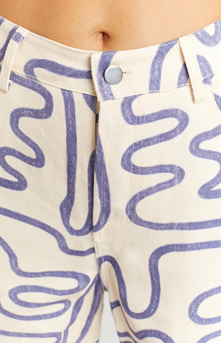 Lester Cream Printed Pants