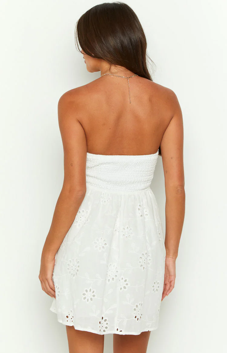 Perri White Strapless Mini Dress