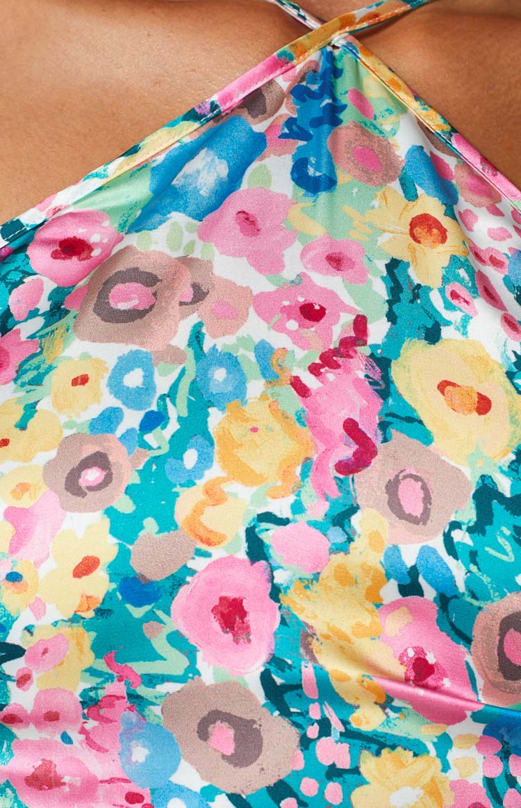 Spring Bouquet Floral Halter Top