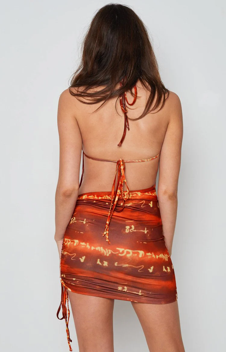 Elysha Halter Mini Dress Red