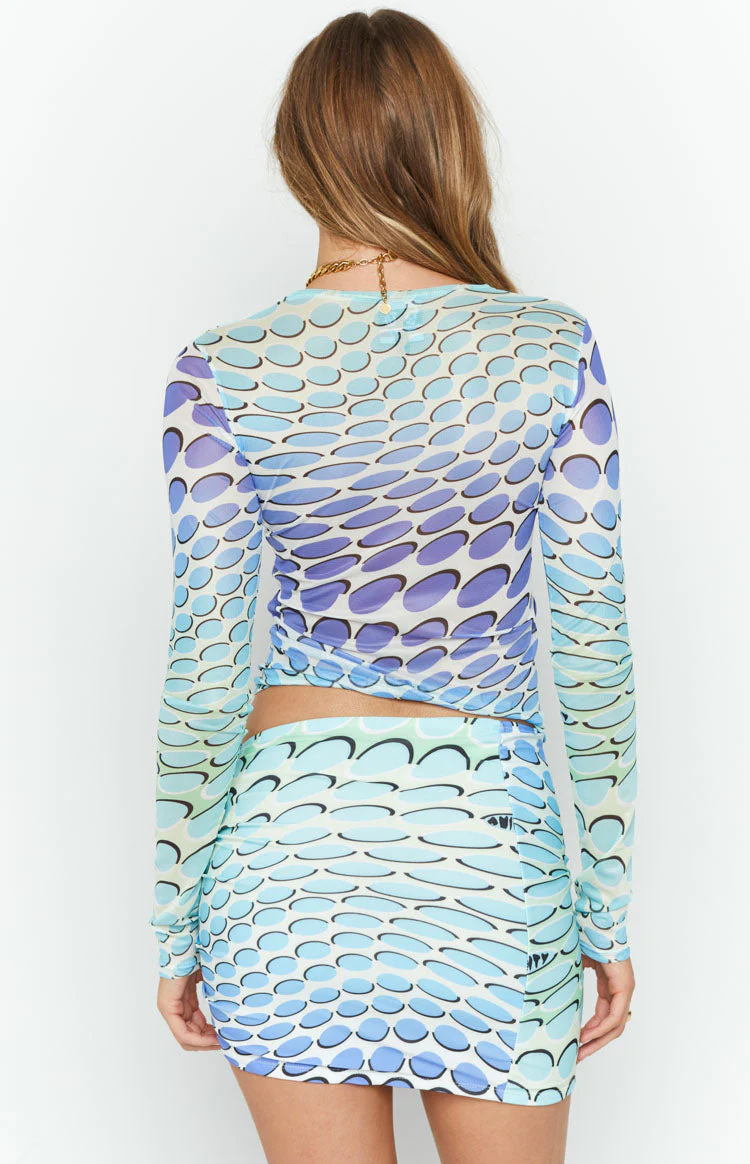 OMIGHTY The Warp Mini Skirt Blue Gradient