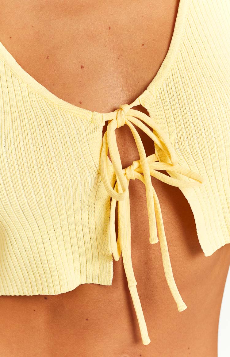 Fleur Yellow Tie Crop Top