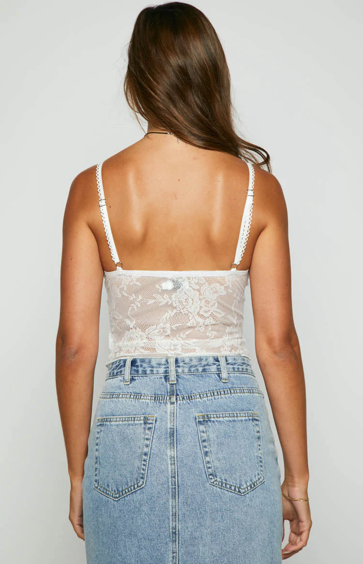 Eden White Lace Cami Top