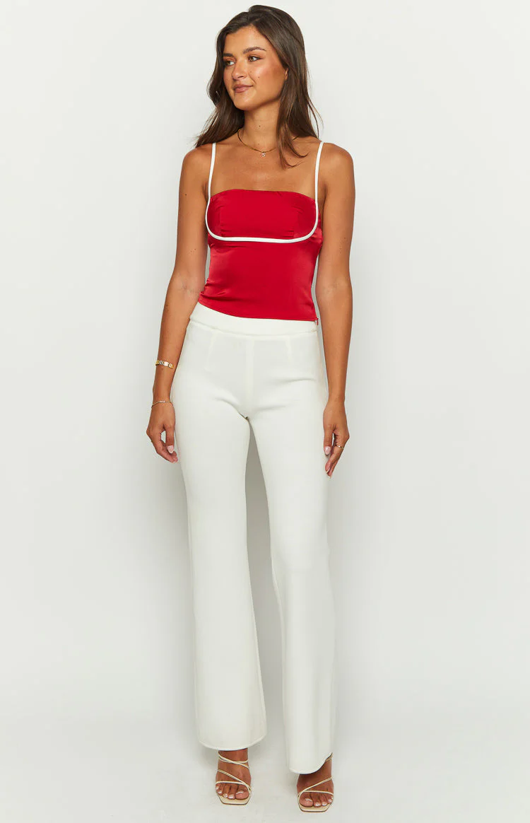 Tamra Red Low Back Top