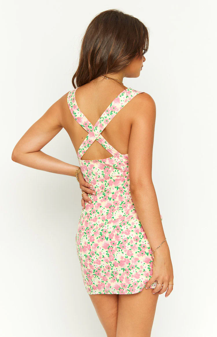 Ariana Pink Floral Mini Dress