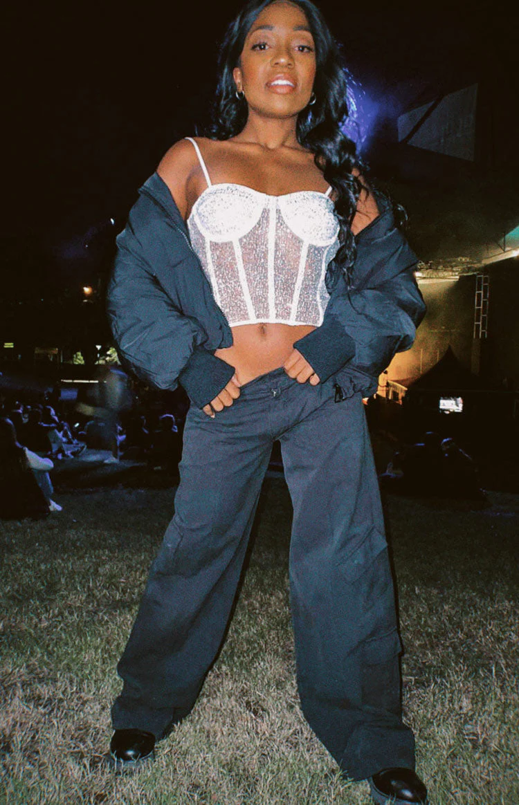 Millie Black Low Rise Cargo Trousers