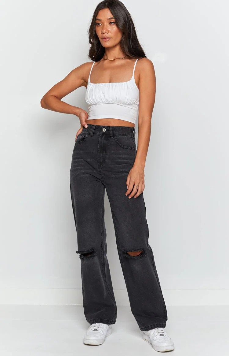 Robin Wide Leg Jeans Black Wash