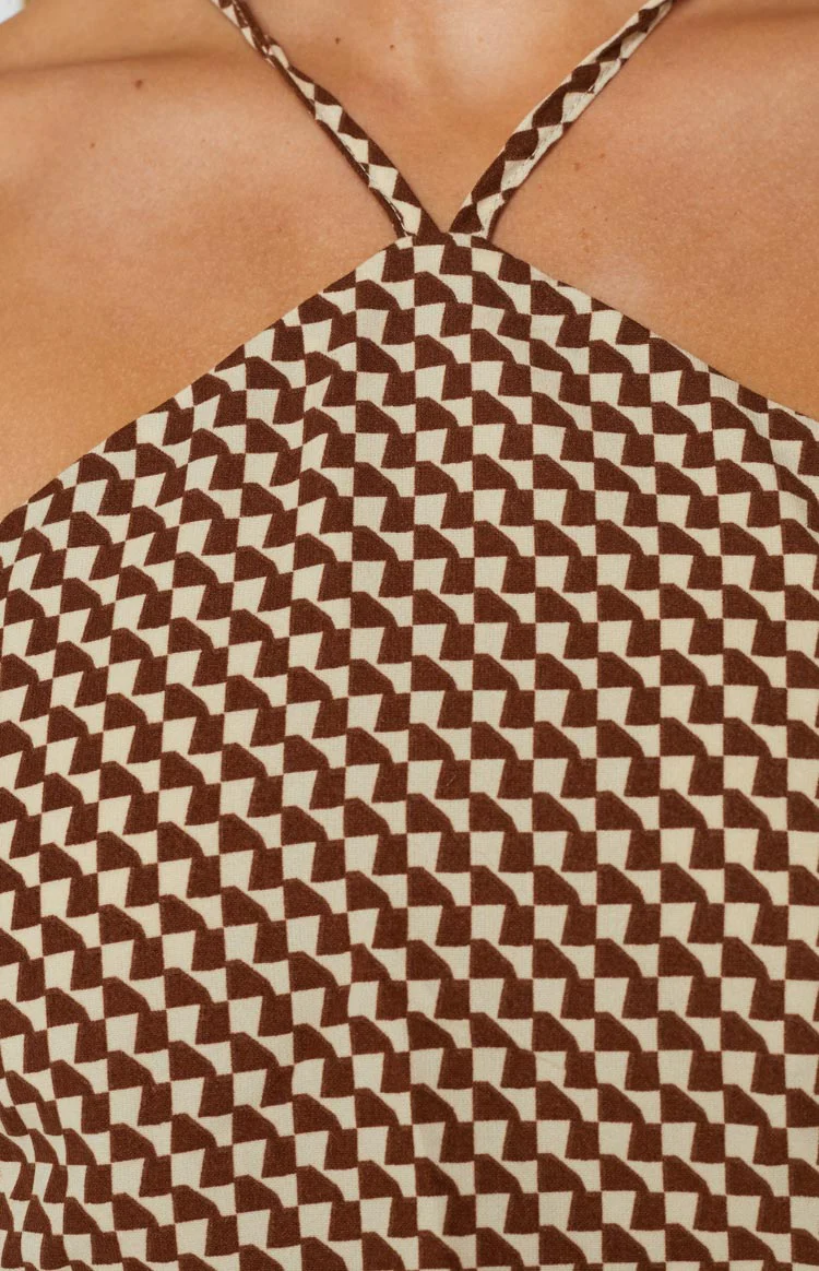 Gina Brown Print Halter Top