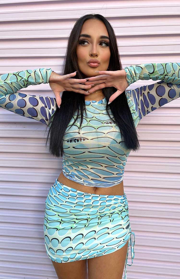 OMIGHTY The Warp Mini Skirt Blue Gradient