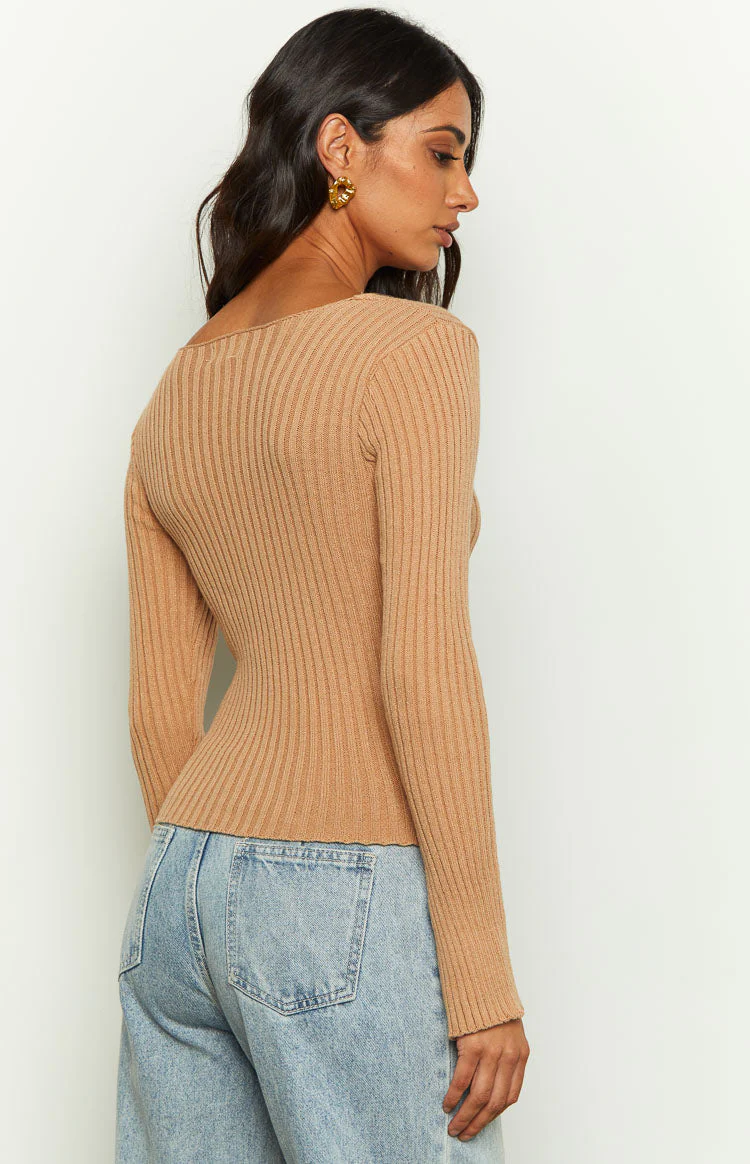Maren Beige Chain Jumper