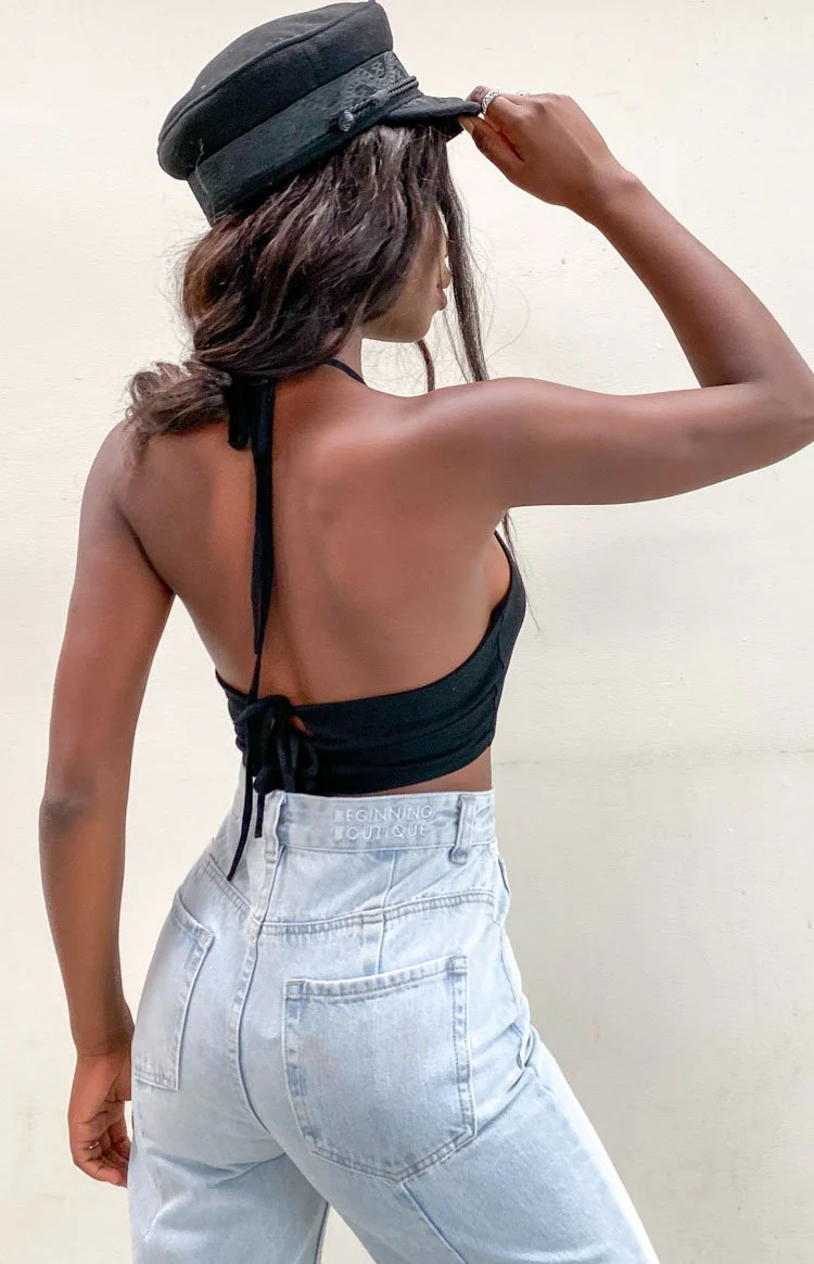 Long Island Crop Top Black