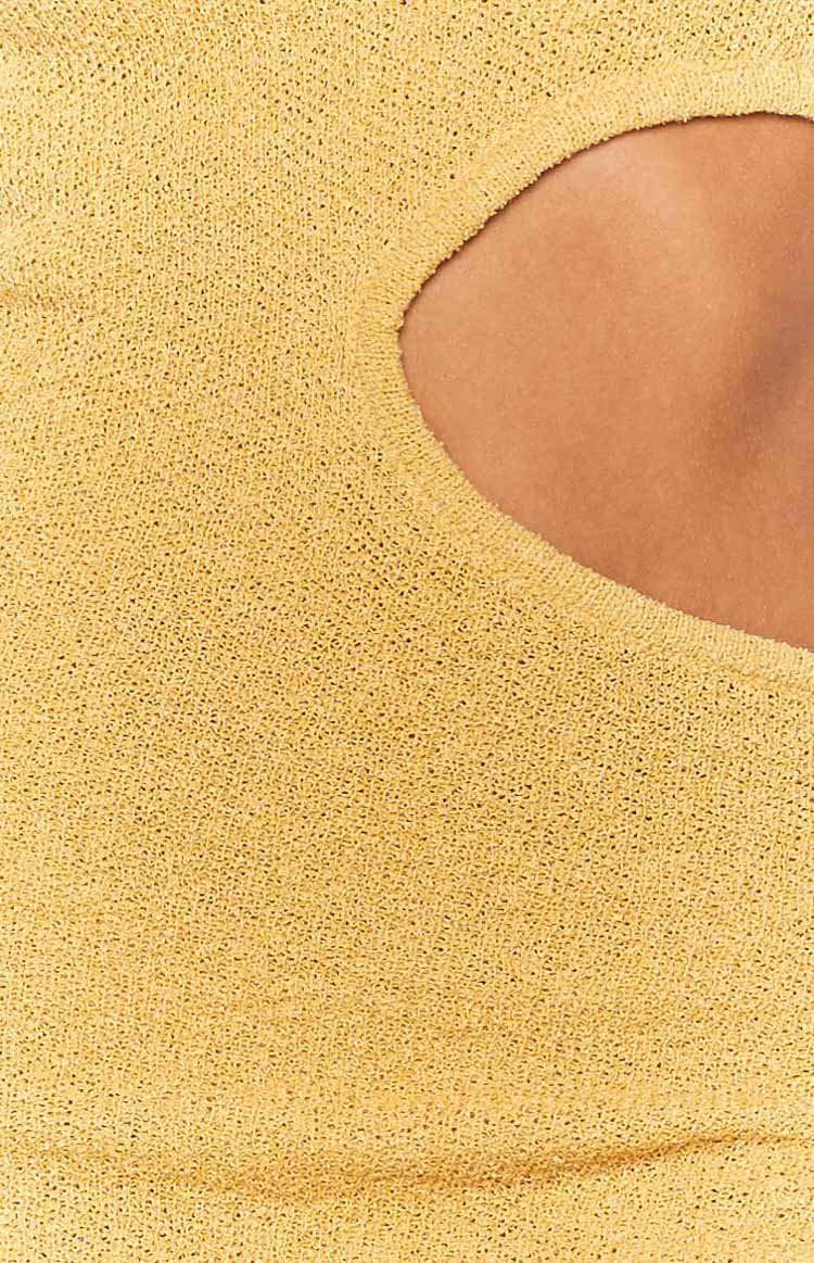 Laurynn Mustard Knit Mini Dress