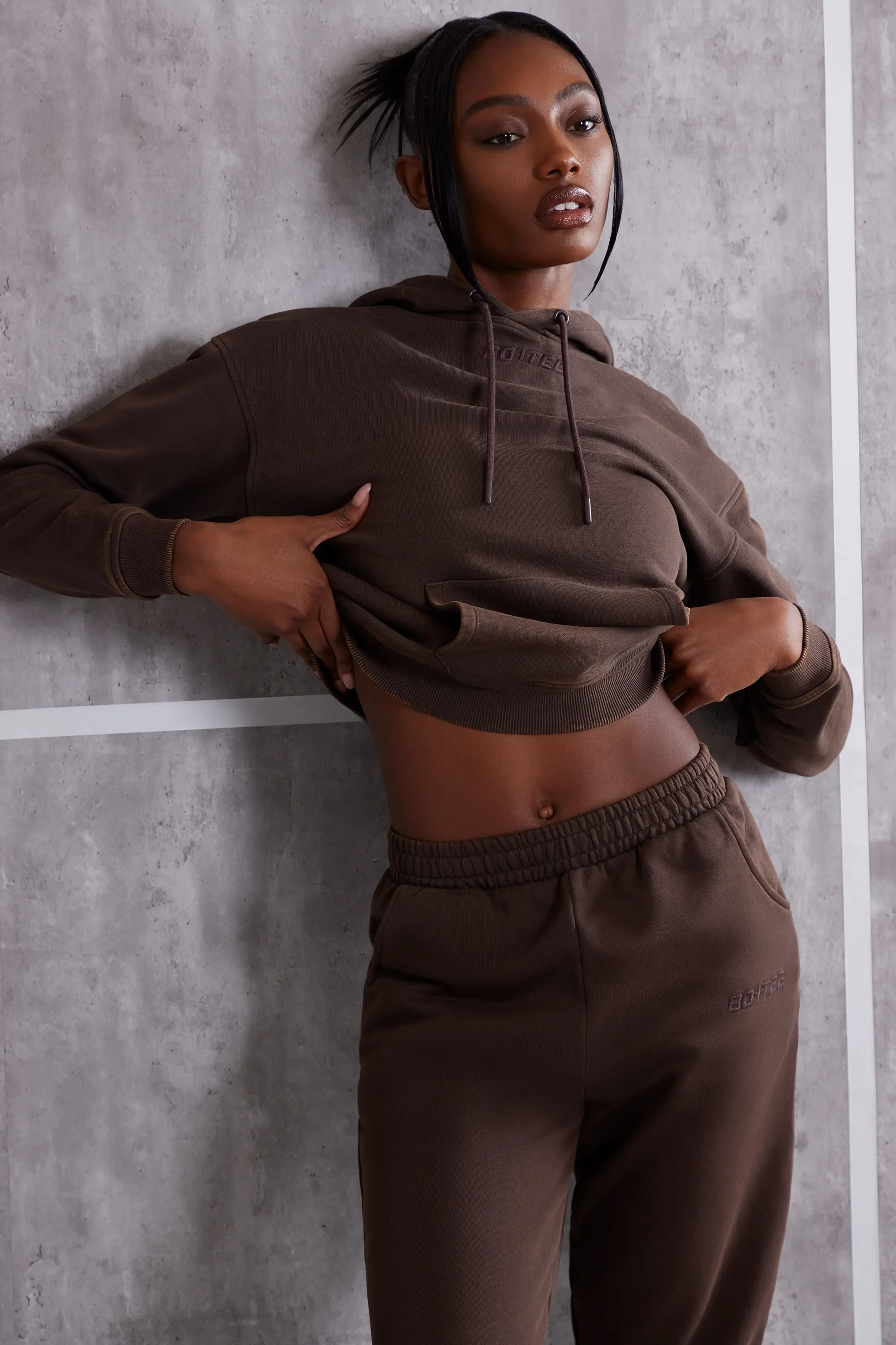 Hooded Sweatshirt in Brown