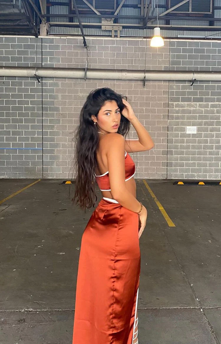 Lou Wrap Maxi Skirt Brown