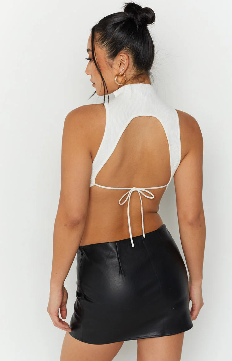 Kei Black PU Mini Skirt