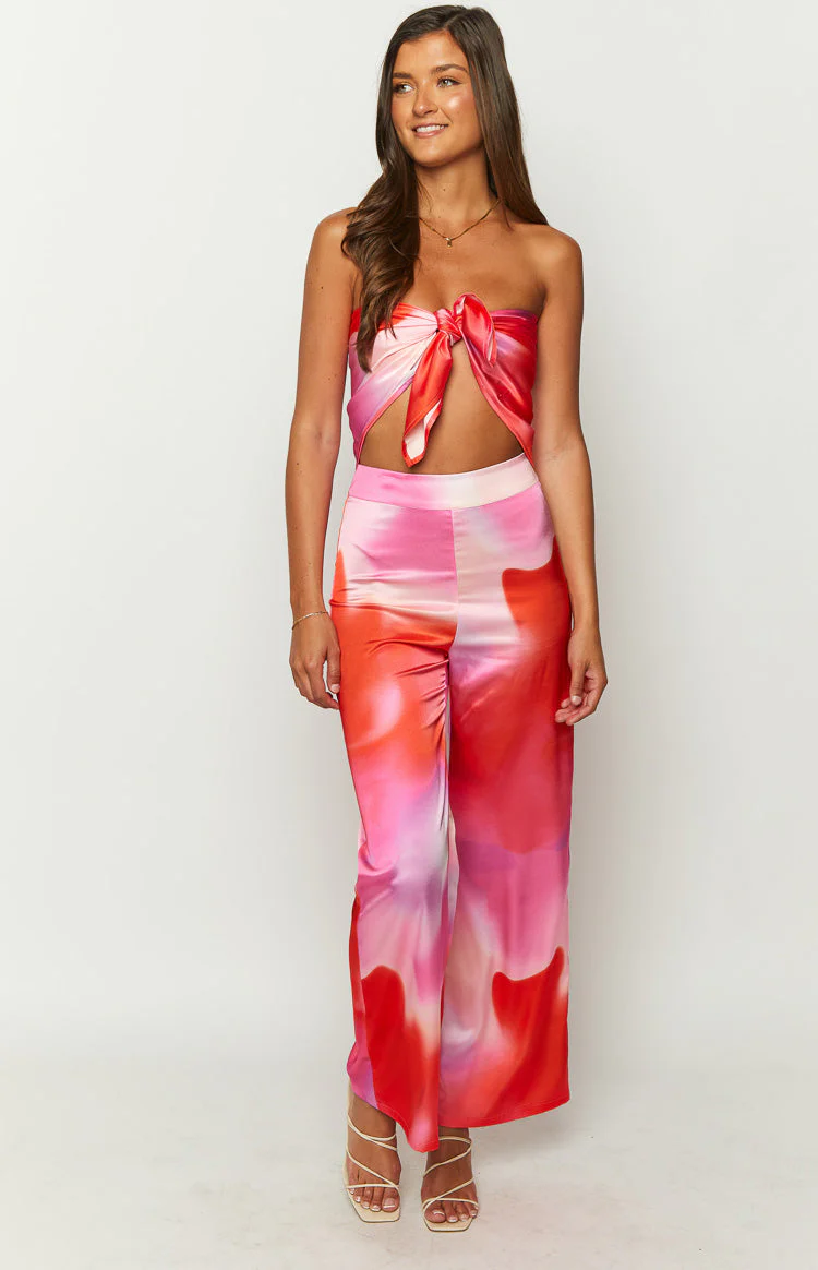Mykonos Pink Print Scarf Top