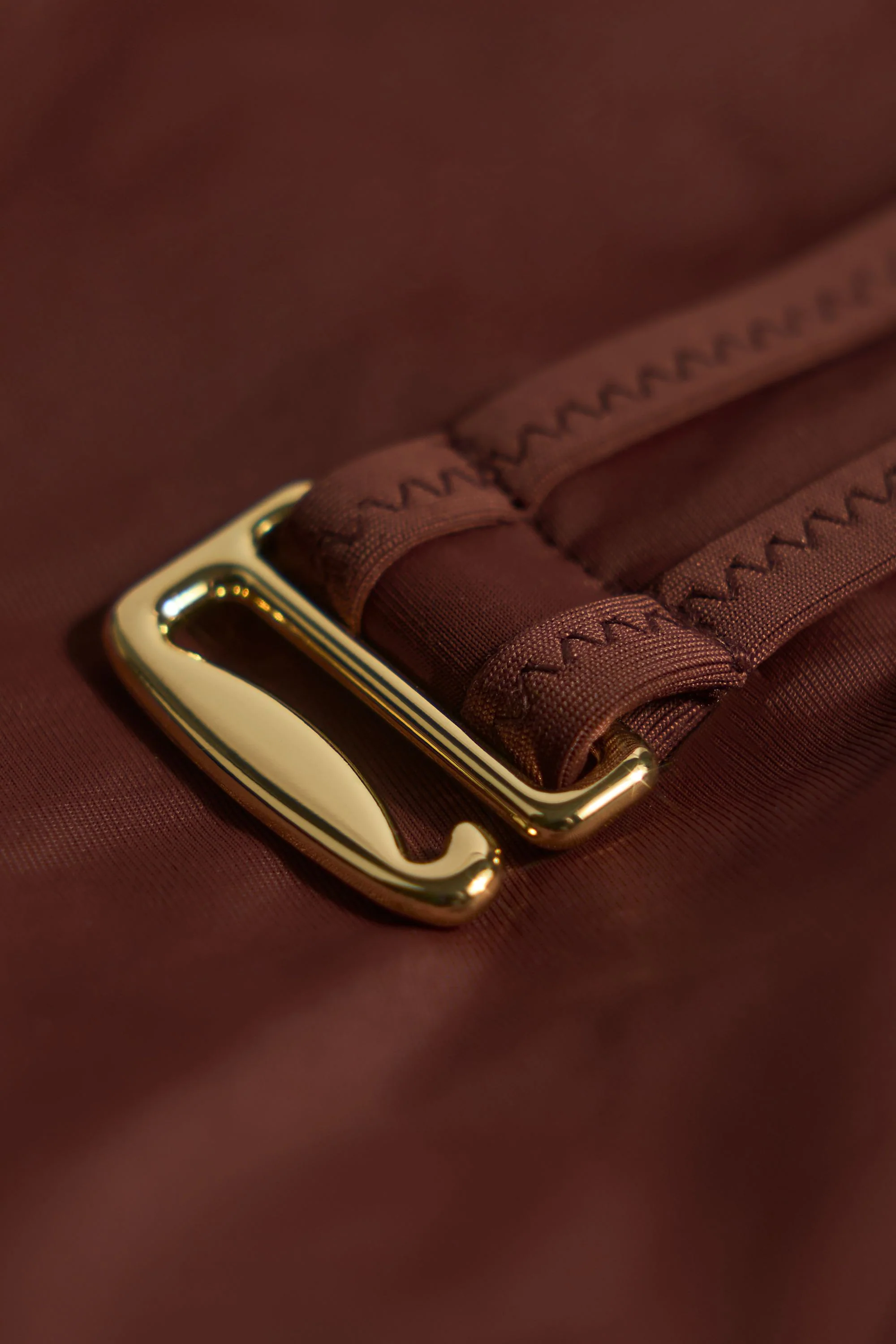 Metallic Layered Swimsuit in Chocolate Brown