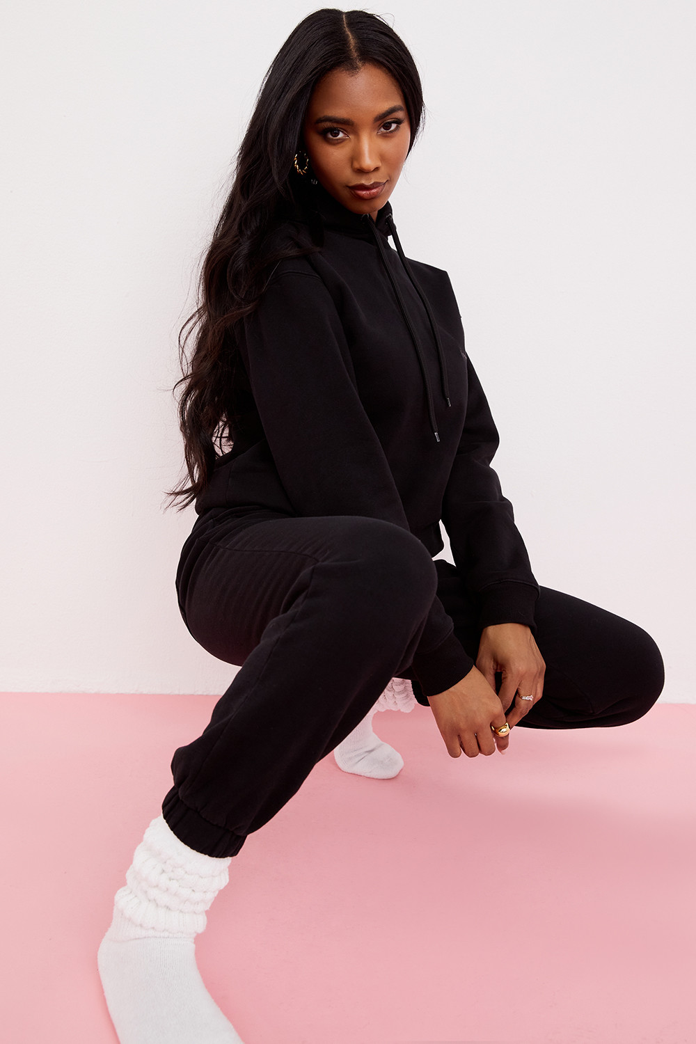 Halo Ink Cotton Fleece-Back Oversized Hoodie