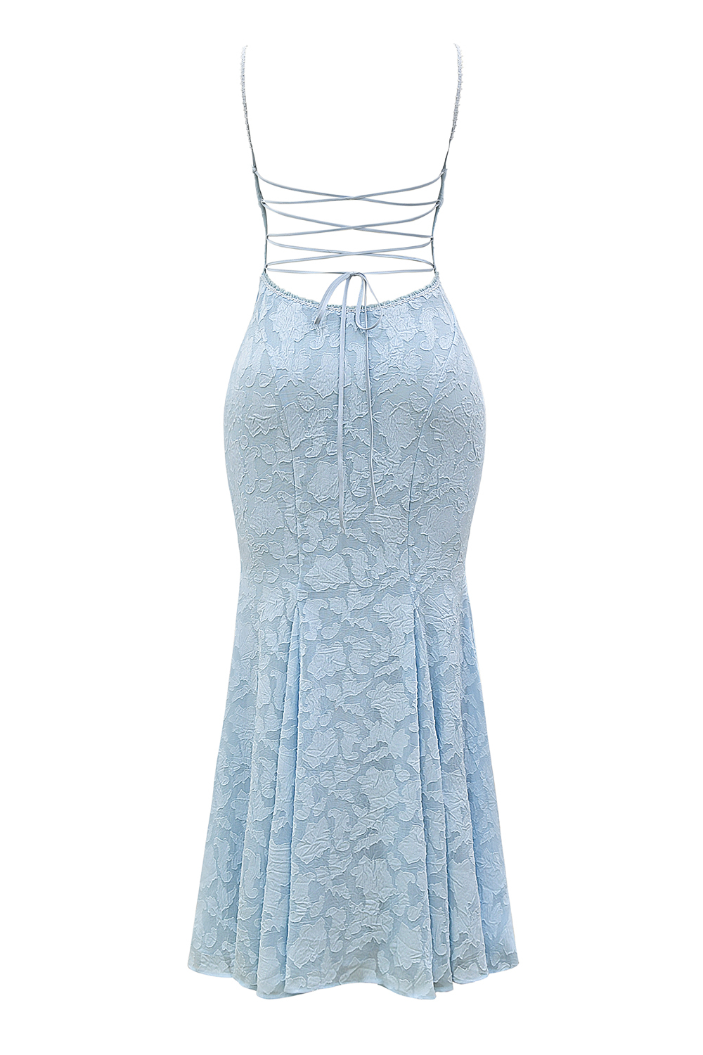 Joan Bluebell Lace Up Back Maxi Dress