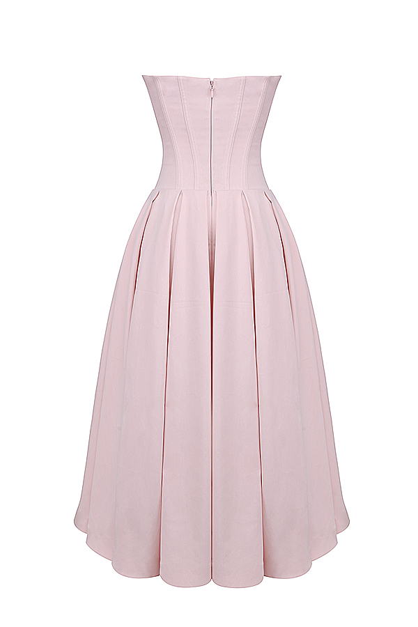 Lady Ballerina Pink Strapless Midi Dress