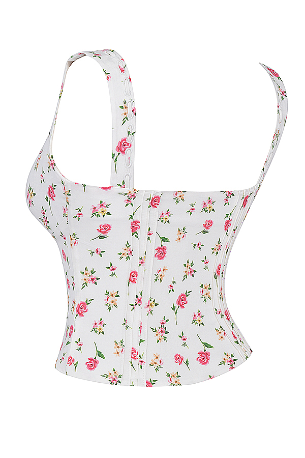 Chicca Rose Print Floral Top