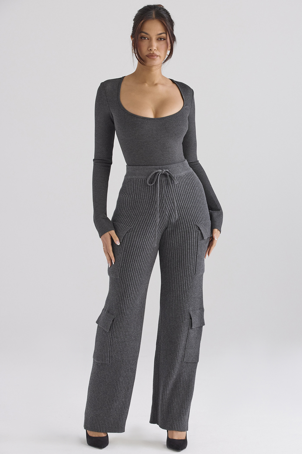 Marianna Charcoal Loungewear Bodysuit - SALE