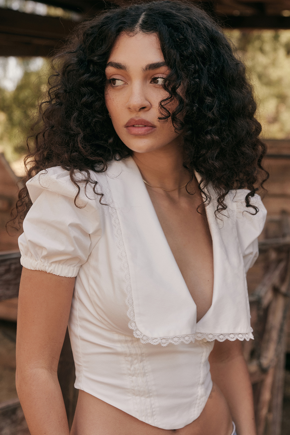 Augusta White Pin Tuck Top