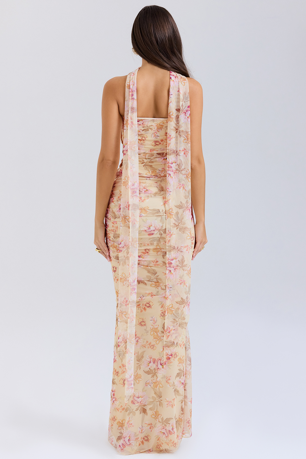 Cassidy Honeyflower Print Fluted Hem Maxi Skirt