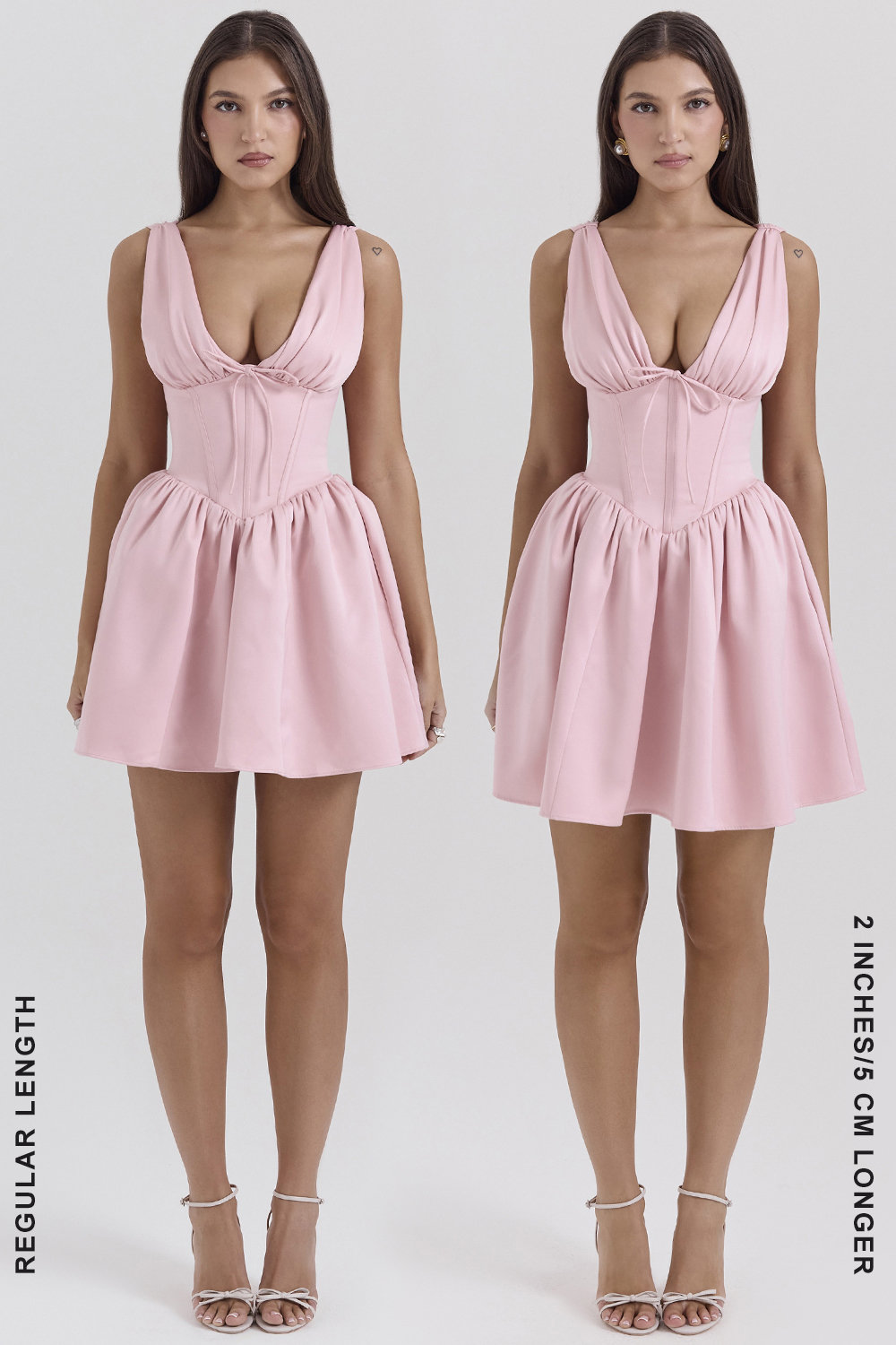 Emmeliette Powder Pink Satin Mini Dress - SALE