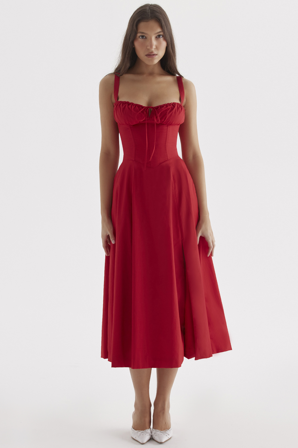 Carmen Red Rose Bustier Sundress