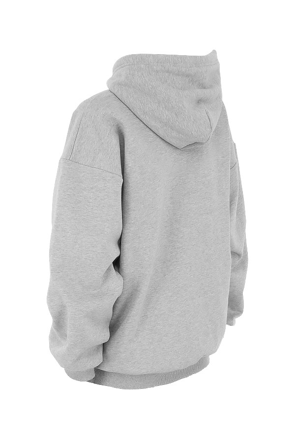 Halo Grey Cotton Fleece-Back Oversized Hoodie