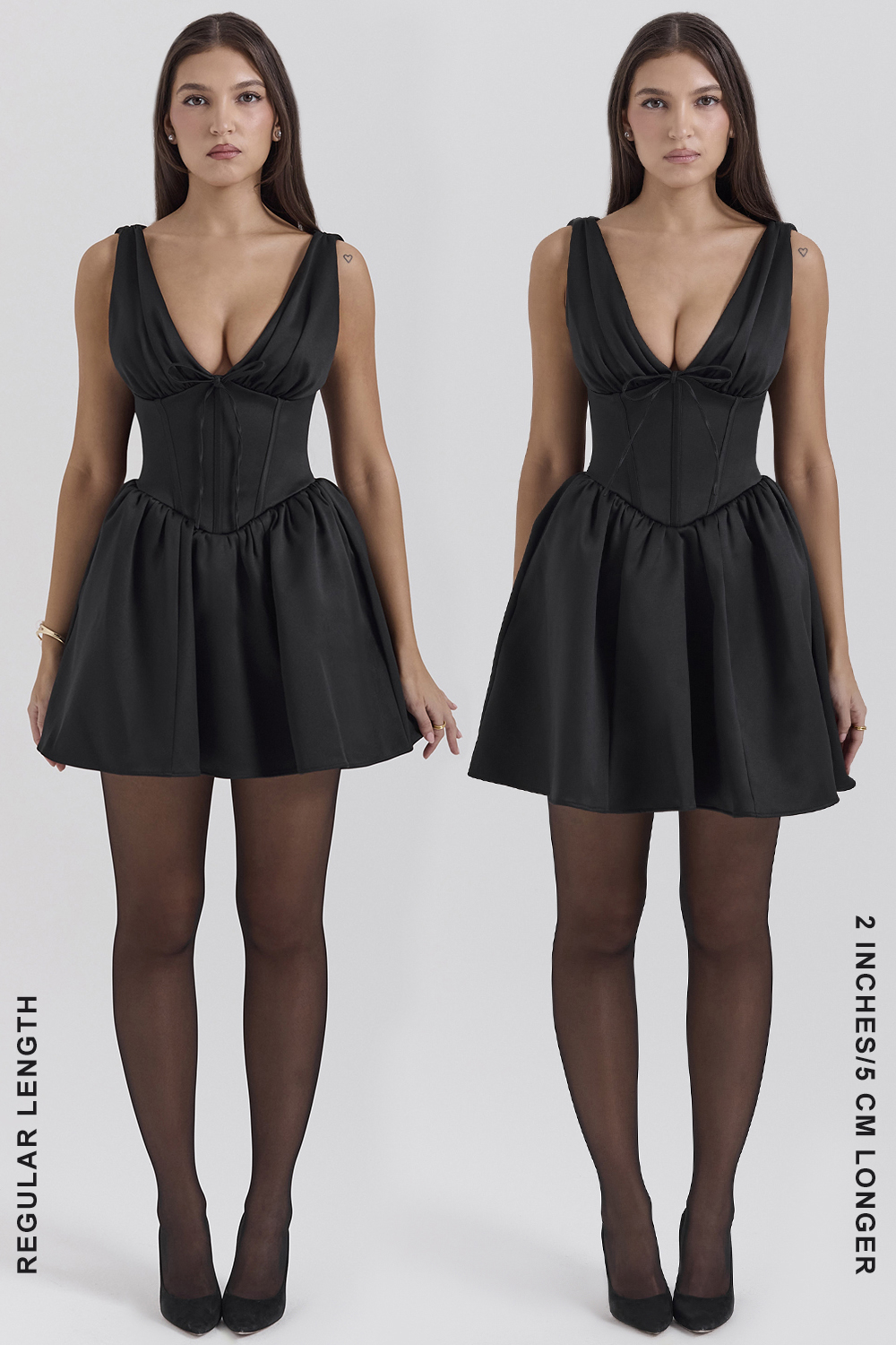 Emmeliette Black Satin Mini Dress - SALE