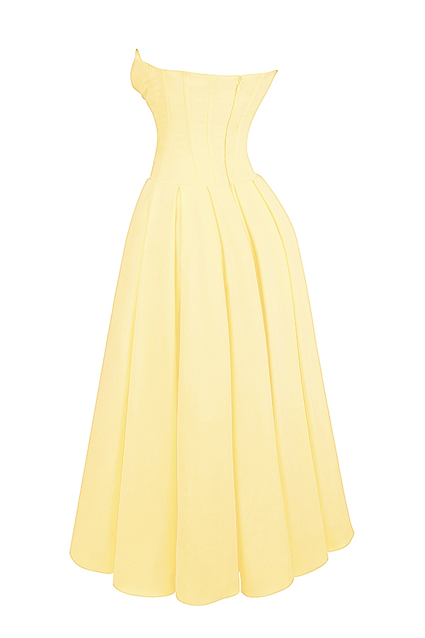 Lady Sunshine Strapless Tulle Midi Dress
