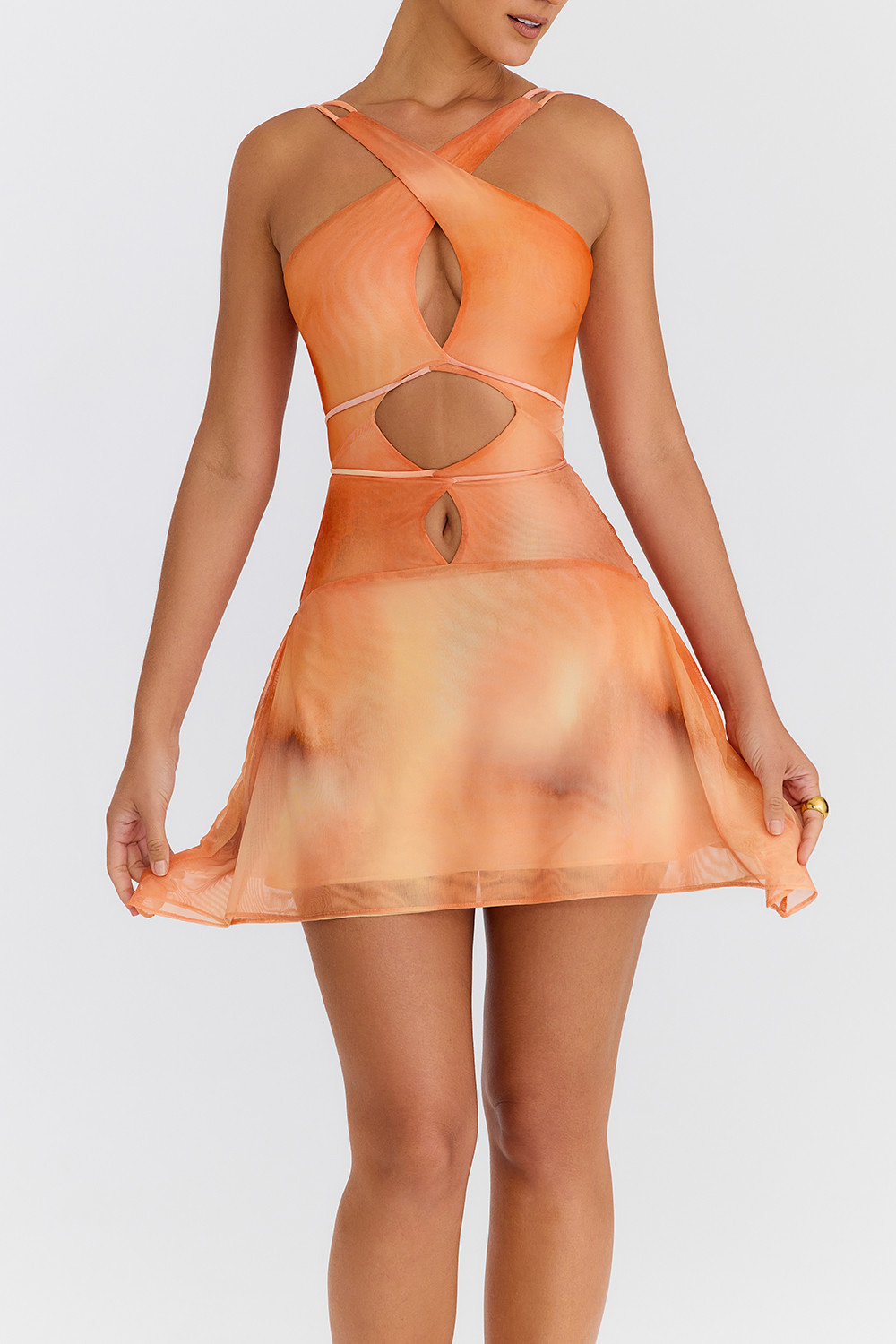 Mistress Rocks Orange Ombre Cutout Mini Dress - SALE