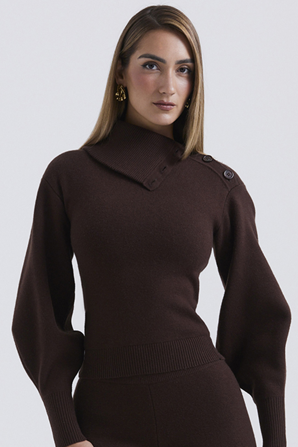 Adelita Chocolate Cashmere Blend Sweater - SALE